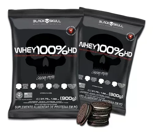 [2 Unidades] Whey Black Skull 100% Hd 900g - Cookies &Amp; Cream